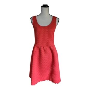 Maeve Anthropologie Caye scalloped lace Quilted Mini dress Womens Size S Coral